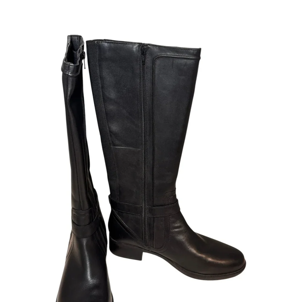 Rockport Hydro-Shield Waterproof Tall Riding Boots‎ Black Leather Women's 11 NEW